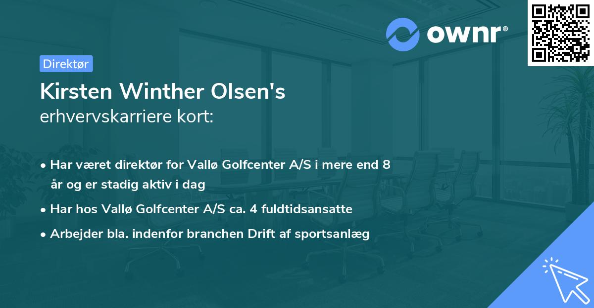 Kirsten Winther Olsen's erhvervskarriere kort