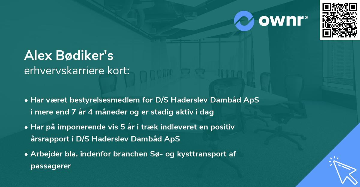 Alex Bødiker's erhvervskarriere kort