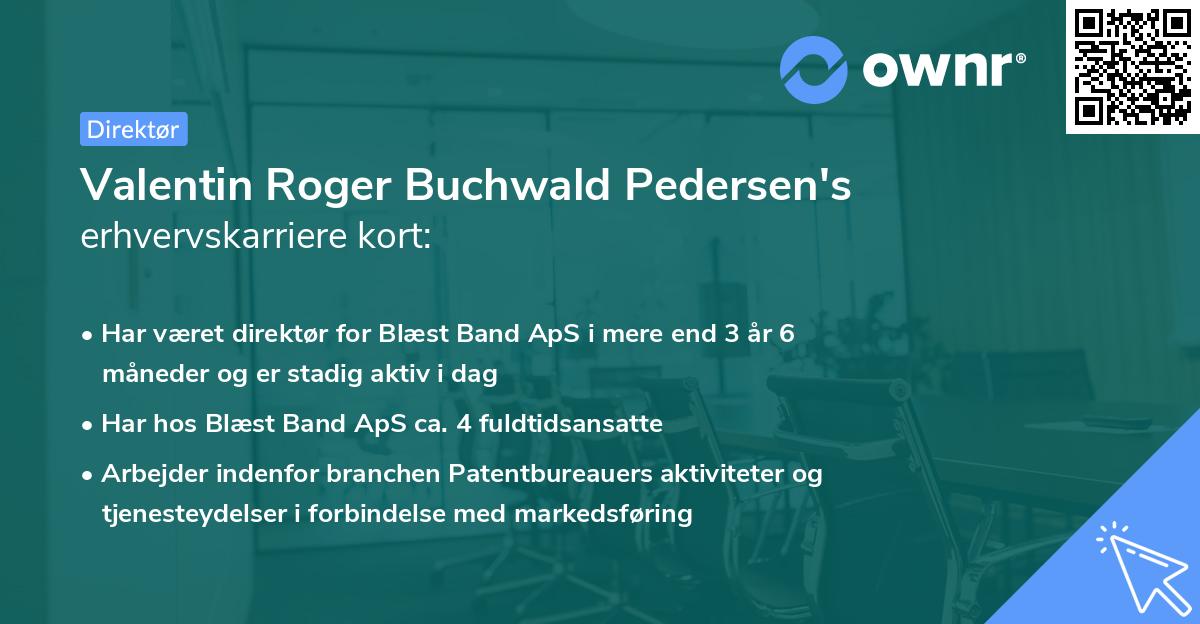 Valentin Roger Buchwald Pedersen's erhvervskarriere kort