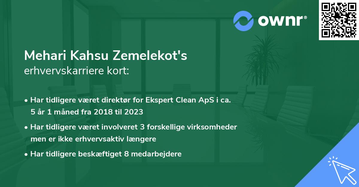 Mehari Kahsu Zemelekot's erhvervskarriere kort