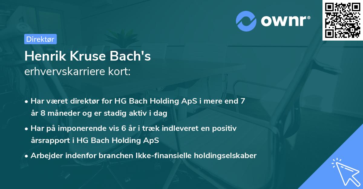 Henrik Kruse Bach's erhvervskarriere kort