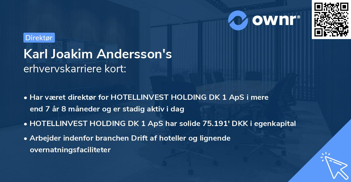 Karl Joakim Andersson's erhvervskarriere kort