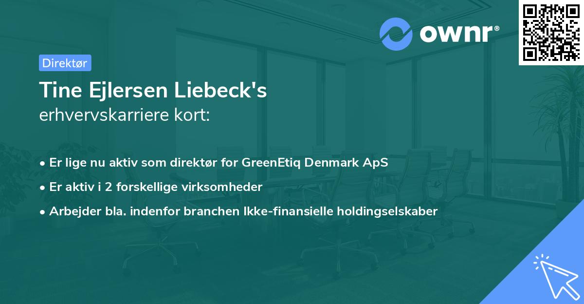 Tine Ejlersen Liebeck's erhvervskarriere kort
