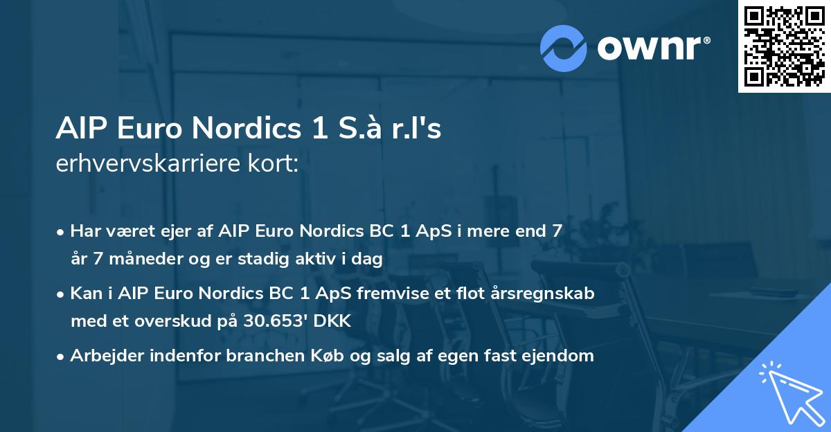 AIP Euro Nordics 1 S.à r.l's erhvervskarriere kort