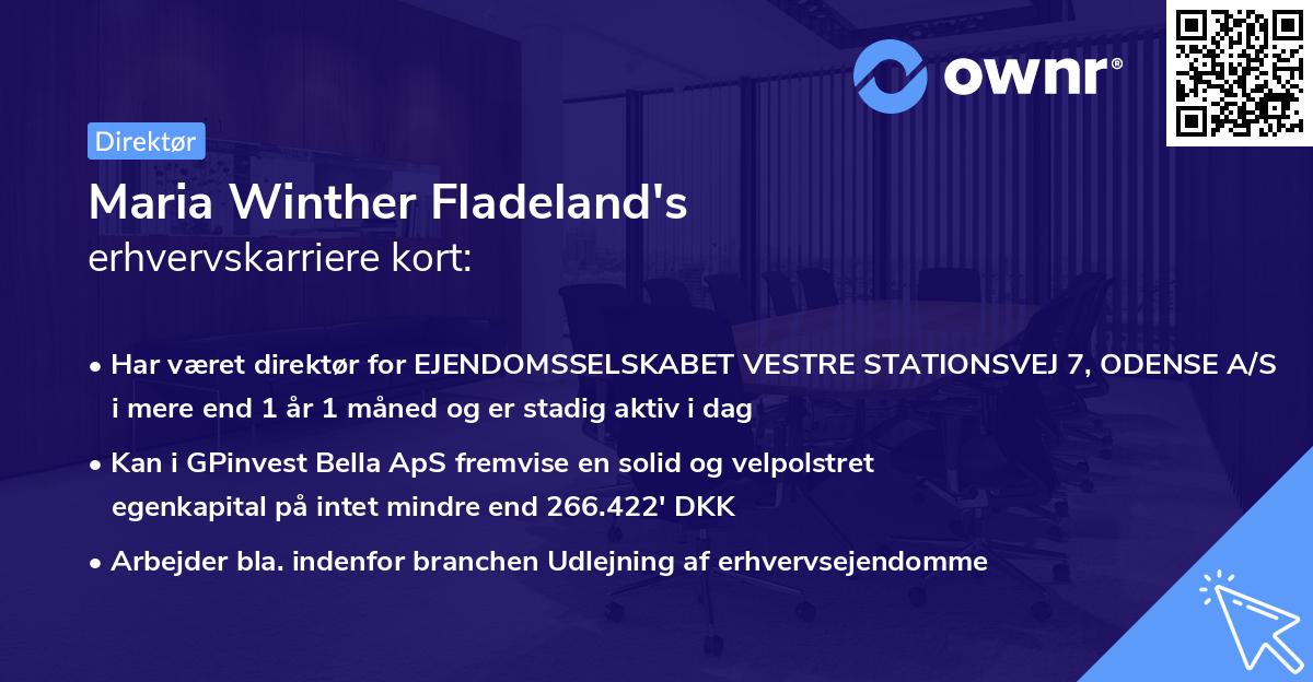 Maria Winther Fladeland's erhvervskarriere kort