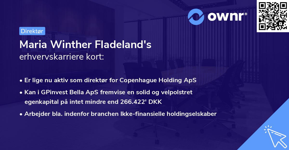 Maria Winther Fladeland's erhvervskarriere kort