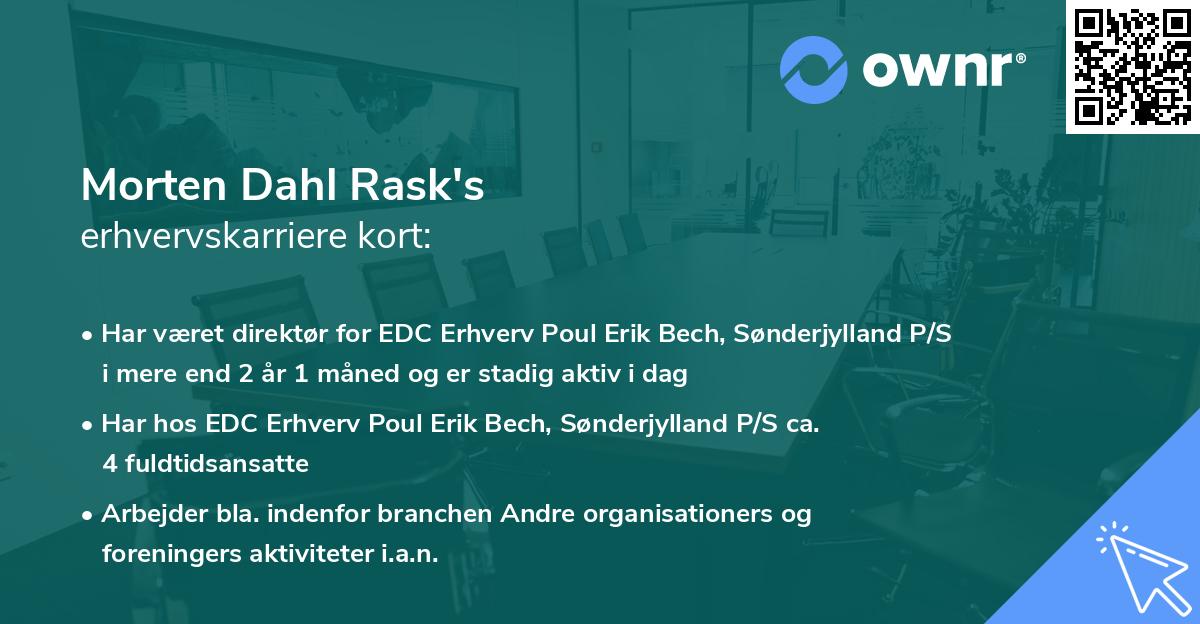 Morten Dahl Rask's erhvervskarriere kort