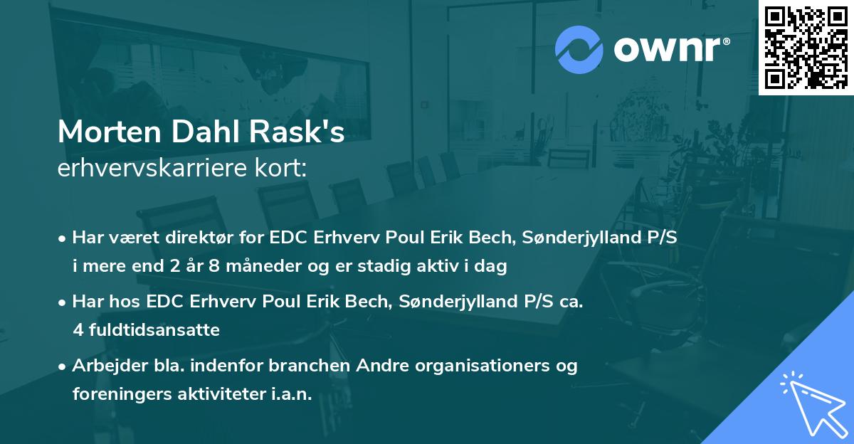 Morten Dahl Rask's erhvervskarriere kort