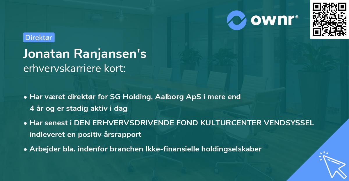 Jonatan Ranjansen's erhvervskarriere kort