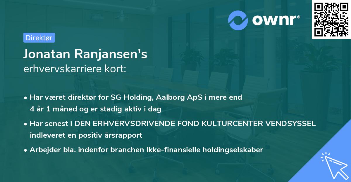 Jonatan Ranjansen's erhvervskarriere kort