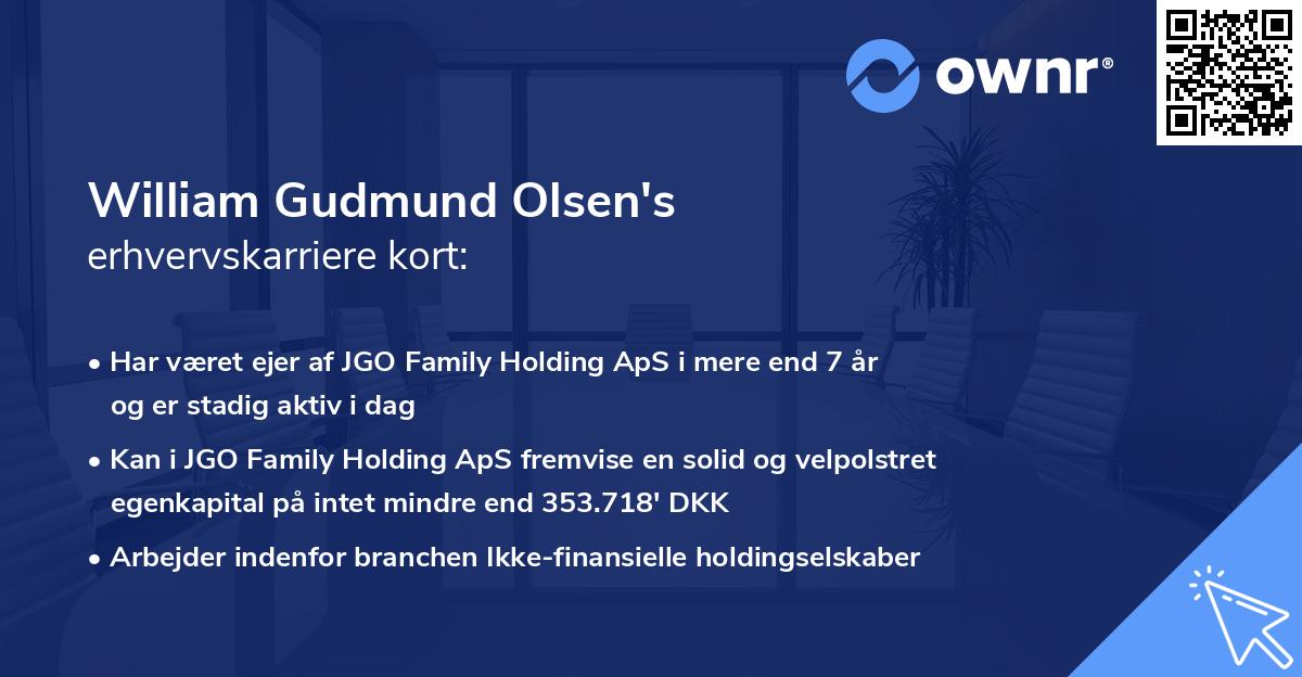 William Gudmund Olsen's erhvervskarriere kort
