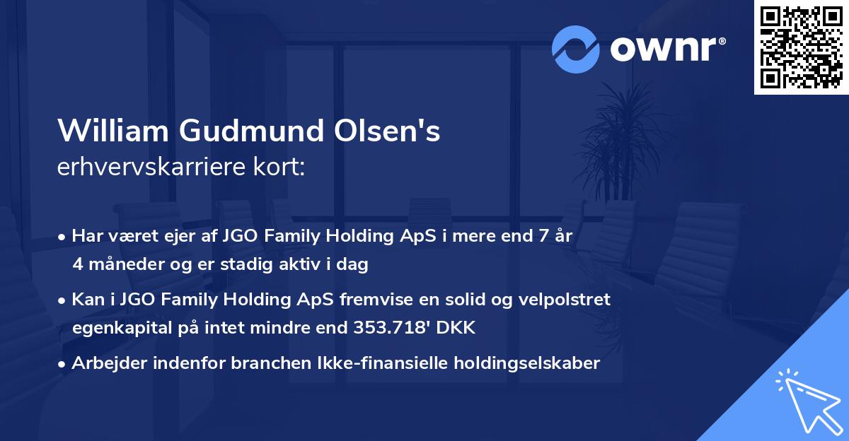 William Gudmund Olsen's erhvervskarriere kort
