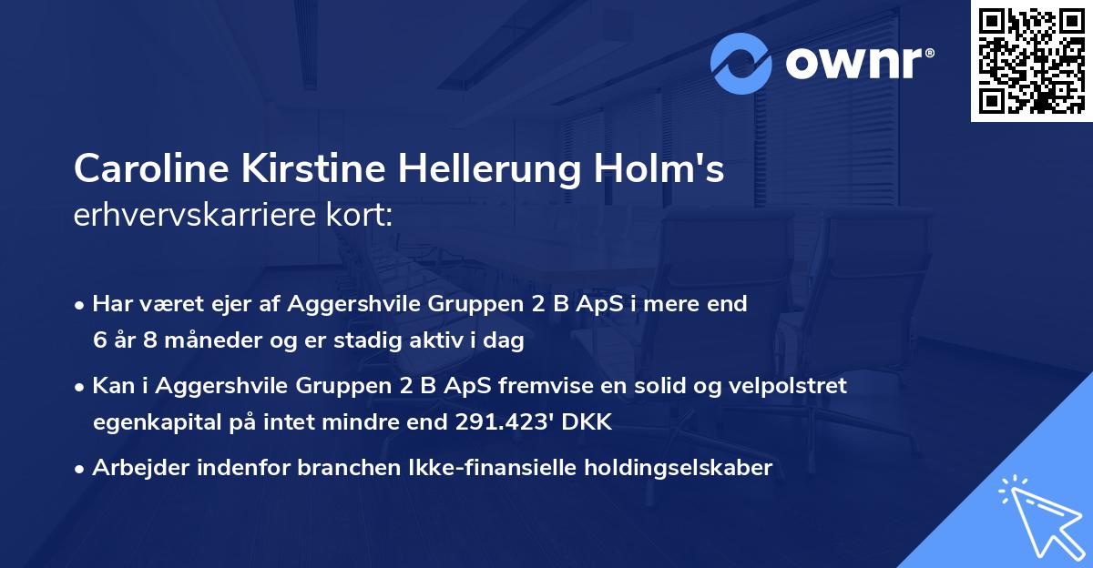 Caroline Kirstine Hellerung Holm's erhvervskarriere kort