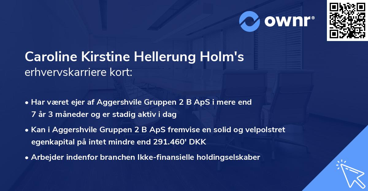 Caroline Kirstine Hellerung Holm's erhvervskarriere kort