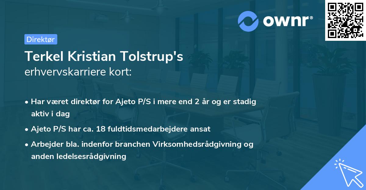 Terkel Kristian Tolstrup's erhvervskarriere kort