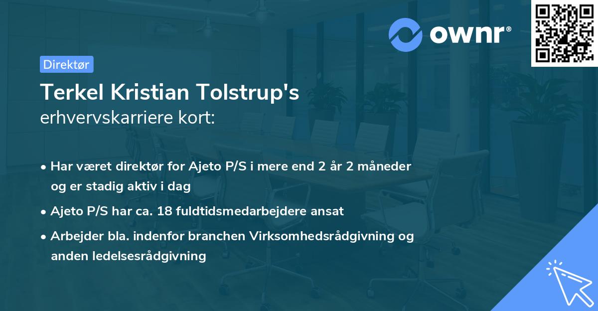 Terkel Kristian Tolstrup's erhvervskarriere kort