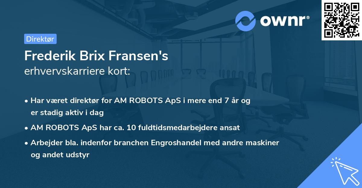 Frederik Brix Fransen's erhvervskarriere kort