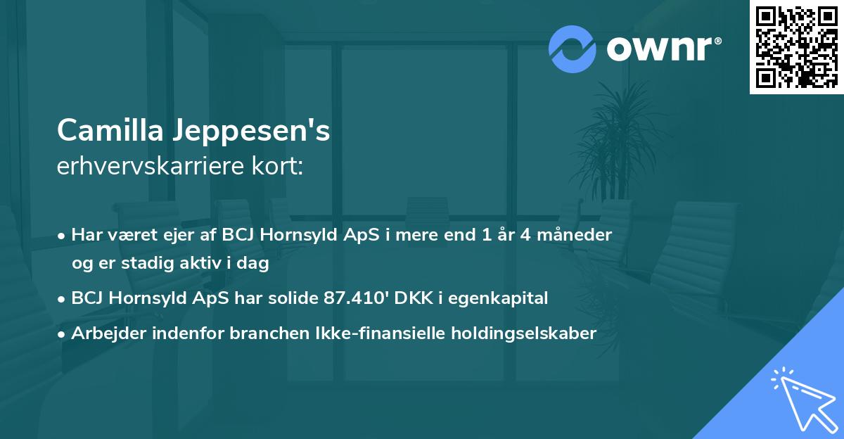 Camilla Jeppesen's erhvervskarriere kort