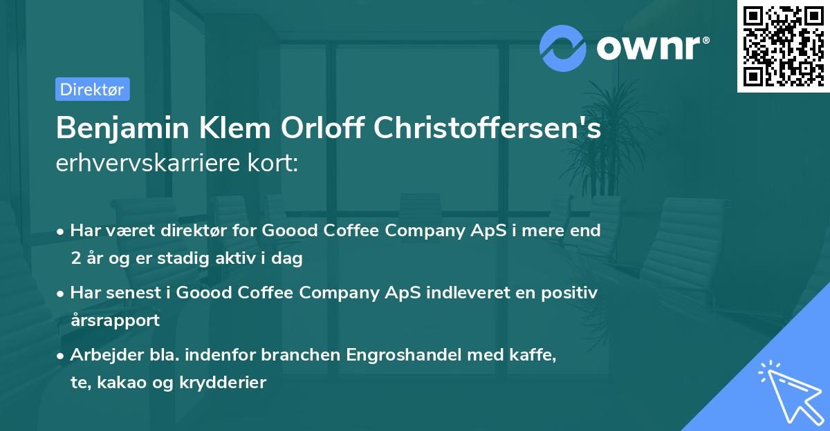 Benjamin Klem Orloff Christoffersen's erhvervskarriere kort