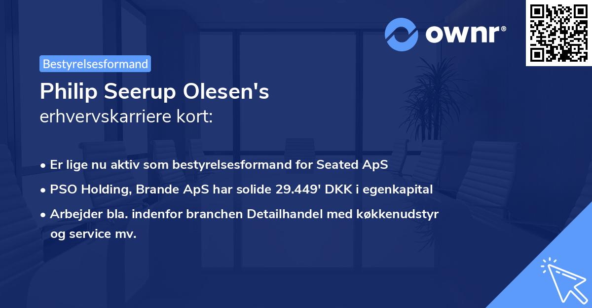 Philip Seerup Olesen's erhvervskarriere kort