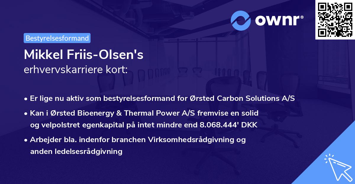 Mikkel Friis-Olsen's erhvervskarriere kort