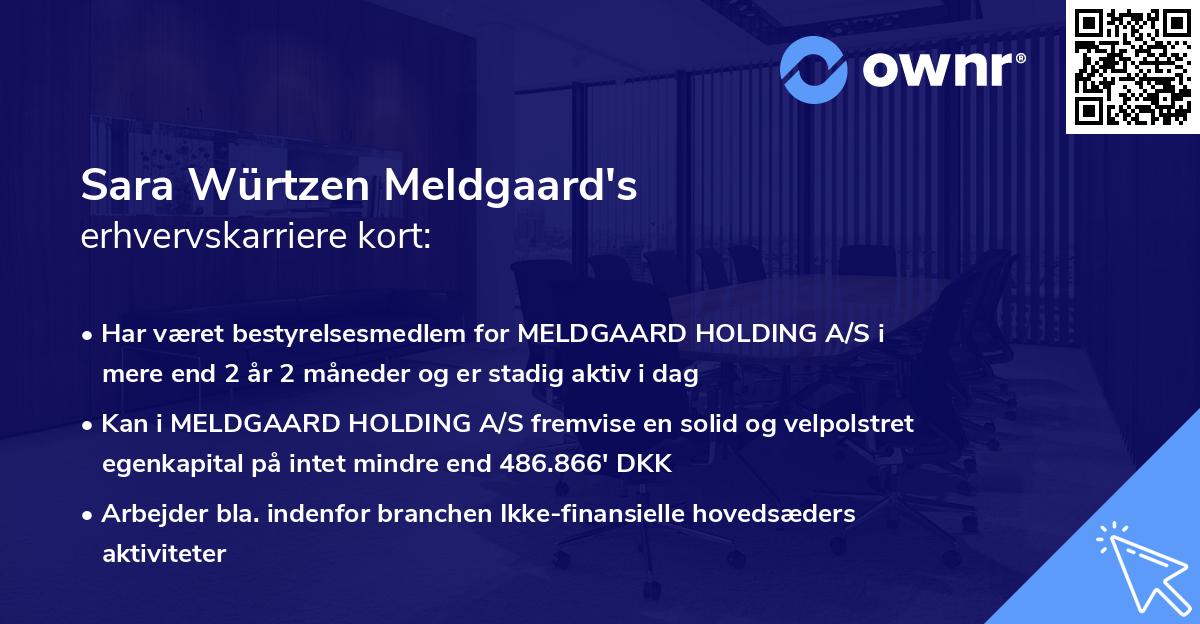 Sara Würtzen Meldgaard's erhvervskarriere kort