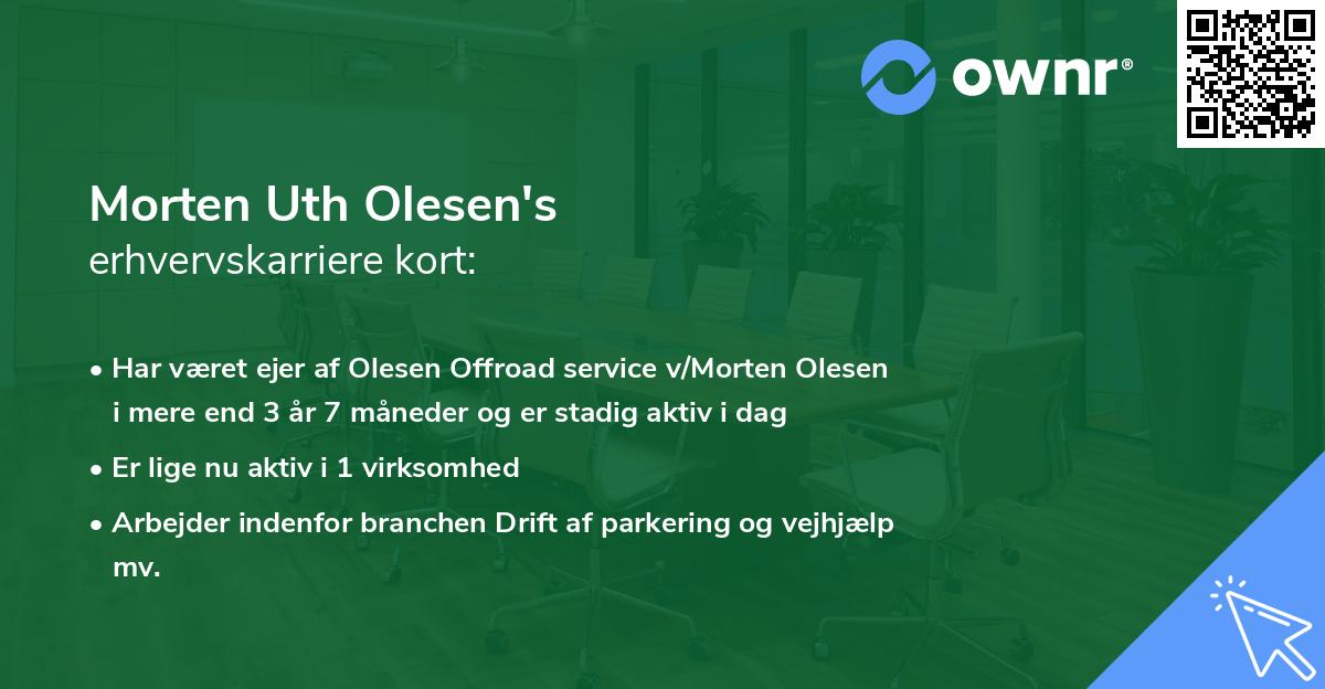 Morten Uth Olesen's erhvervskarriere kort