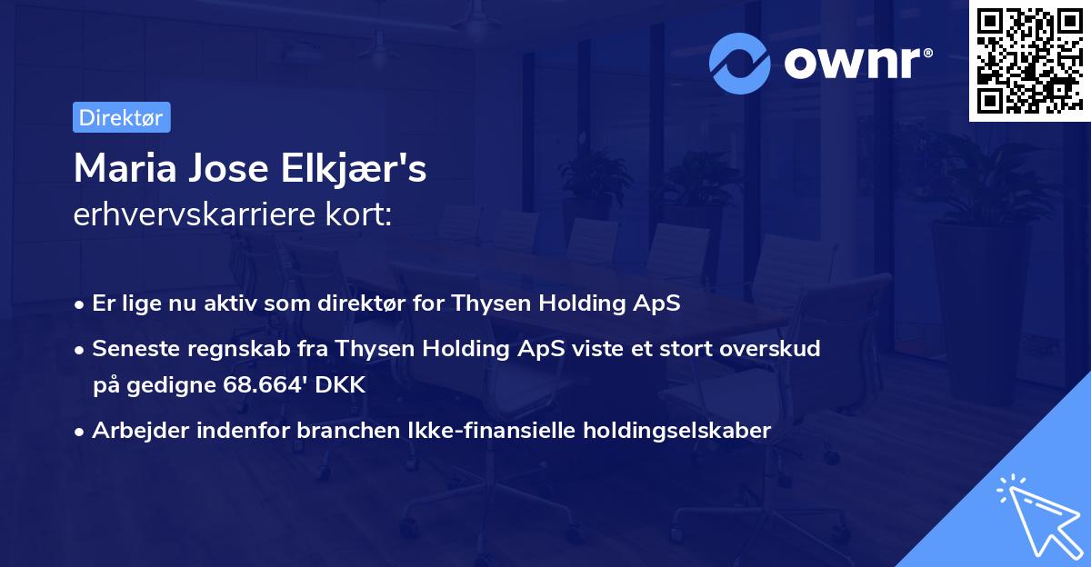 Maria Jose Elkjær's erhvervskarriere kort