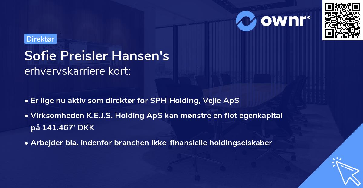 Sofie Preisler Hansen's erhvervskarriere kort