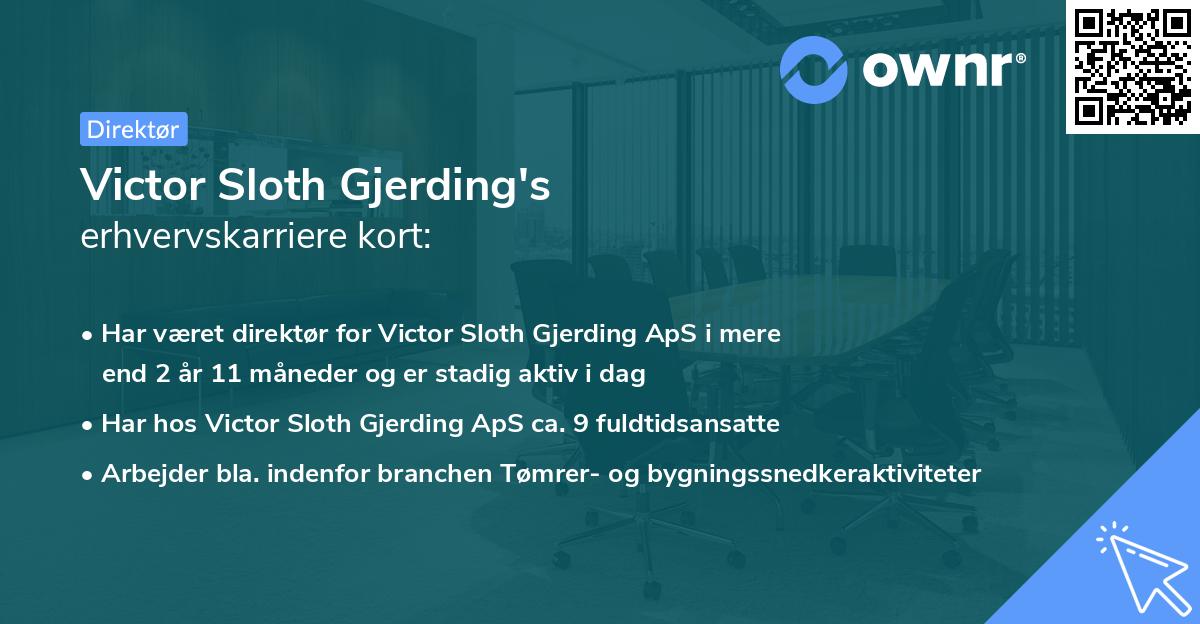 Victor Sloth Gjerding's erhvervskarriere kort