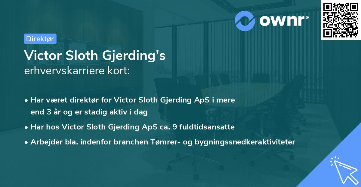 Victor Sloth Gjerding's erhvervskarriere kort