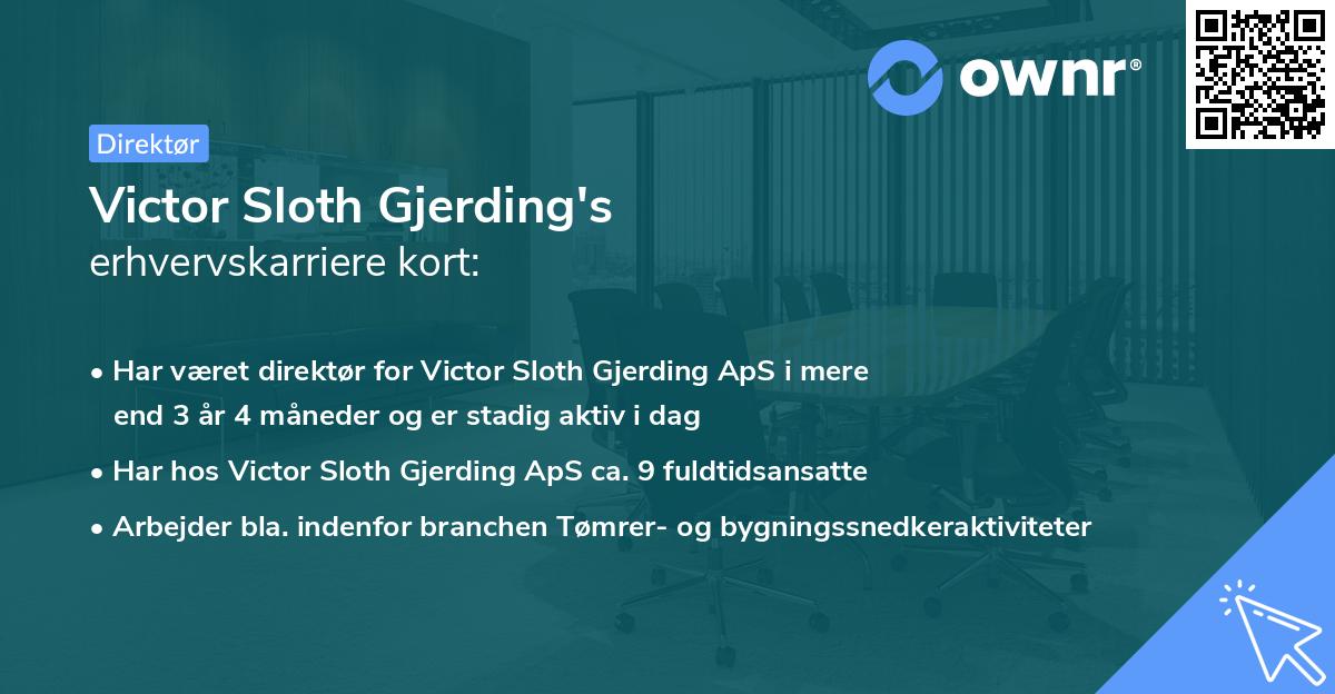 Victor Sloth Gjerding's erhvervskarriere kort