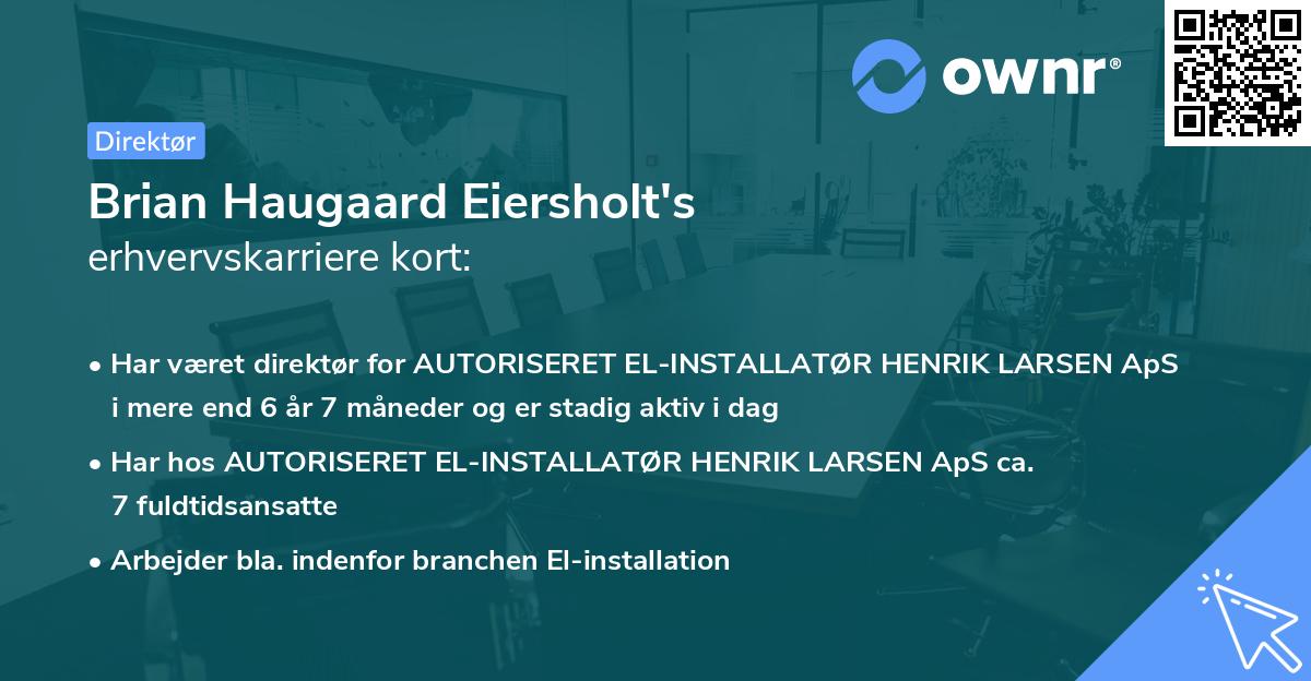 Brian Haugaard Eiersholt's erhvervskarriere kort