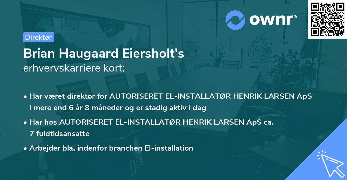 Brian Haugaard Eiersholt's erhvervskarriere kort