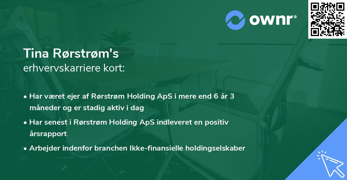 Tina Rørstrøm's erhvervskarriere kort