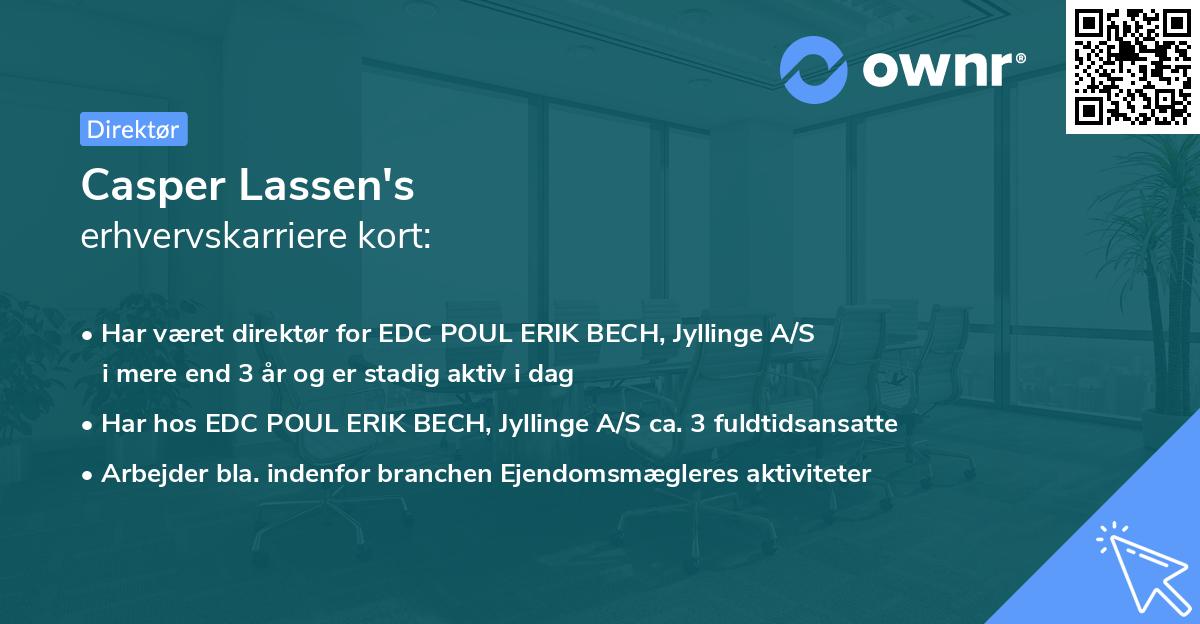 Casper Lassen's erhvervskarriere kort