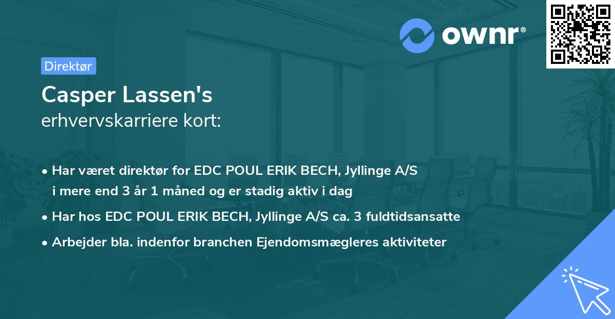 Casper Lassen's erhvervskarriere kort