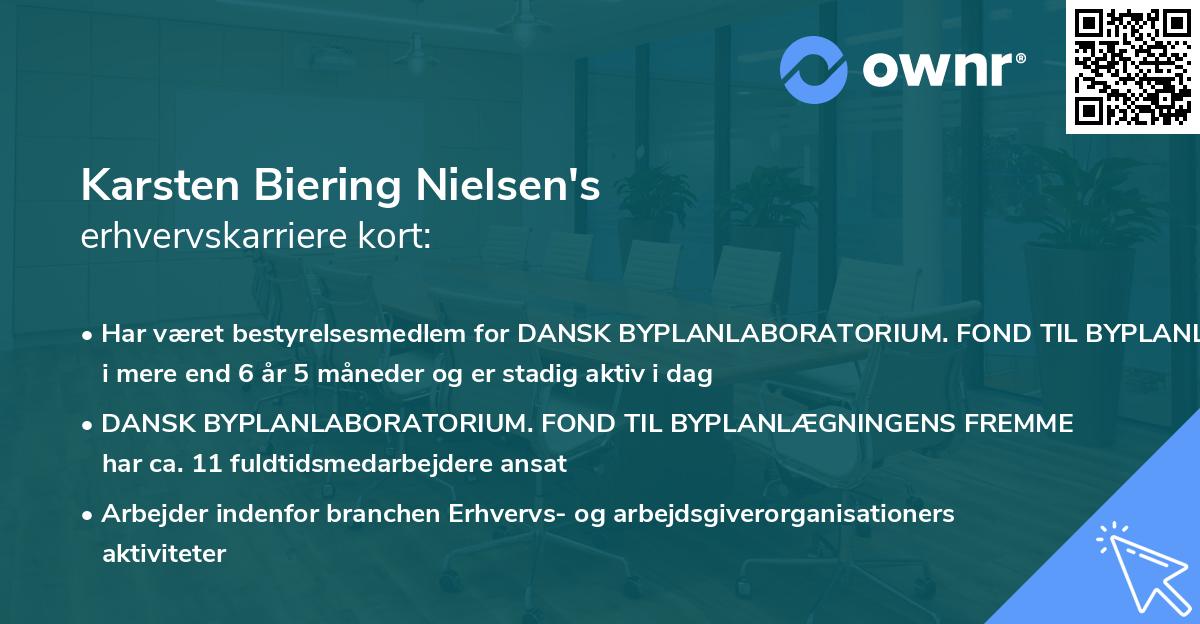 Karsten Biering Nielsen's erhvervskarriere kort