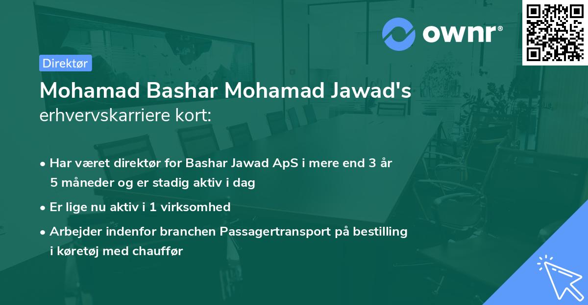Mohamad Bashar Mohamad Jawad's erhvervskarriere kort