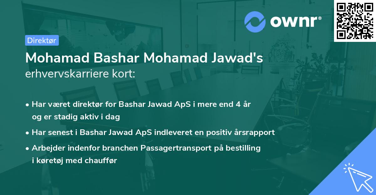 Mohamad Bashar Mohamad Jawad's erhvervskarriere kort