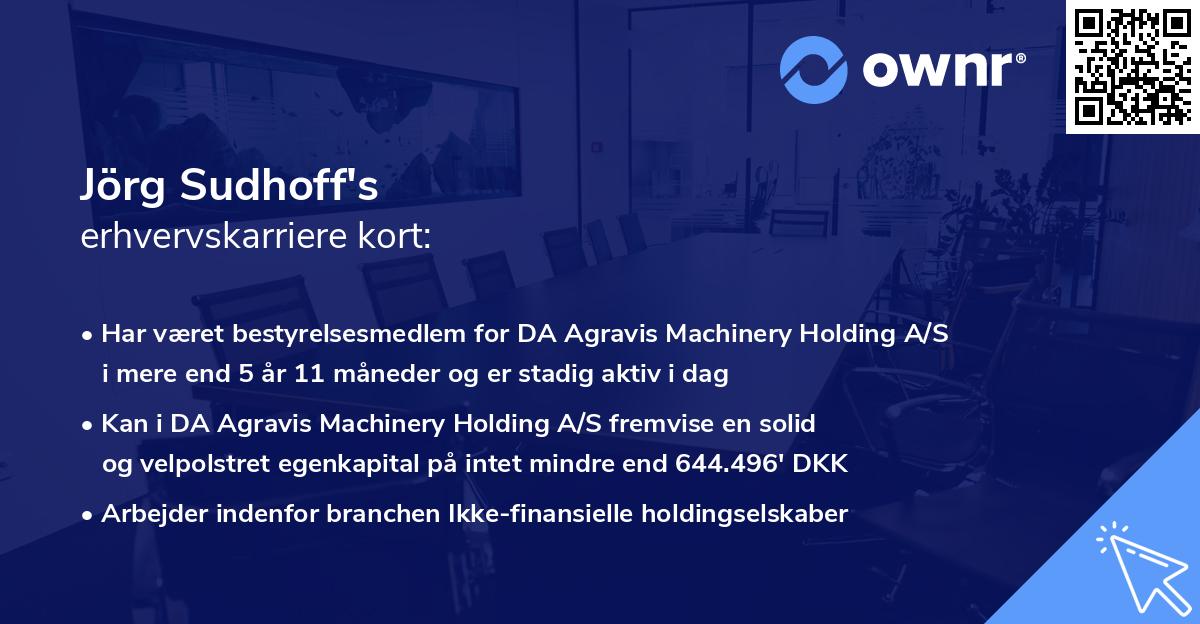 Jörg Sudhoff's erhvervskarriere kort