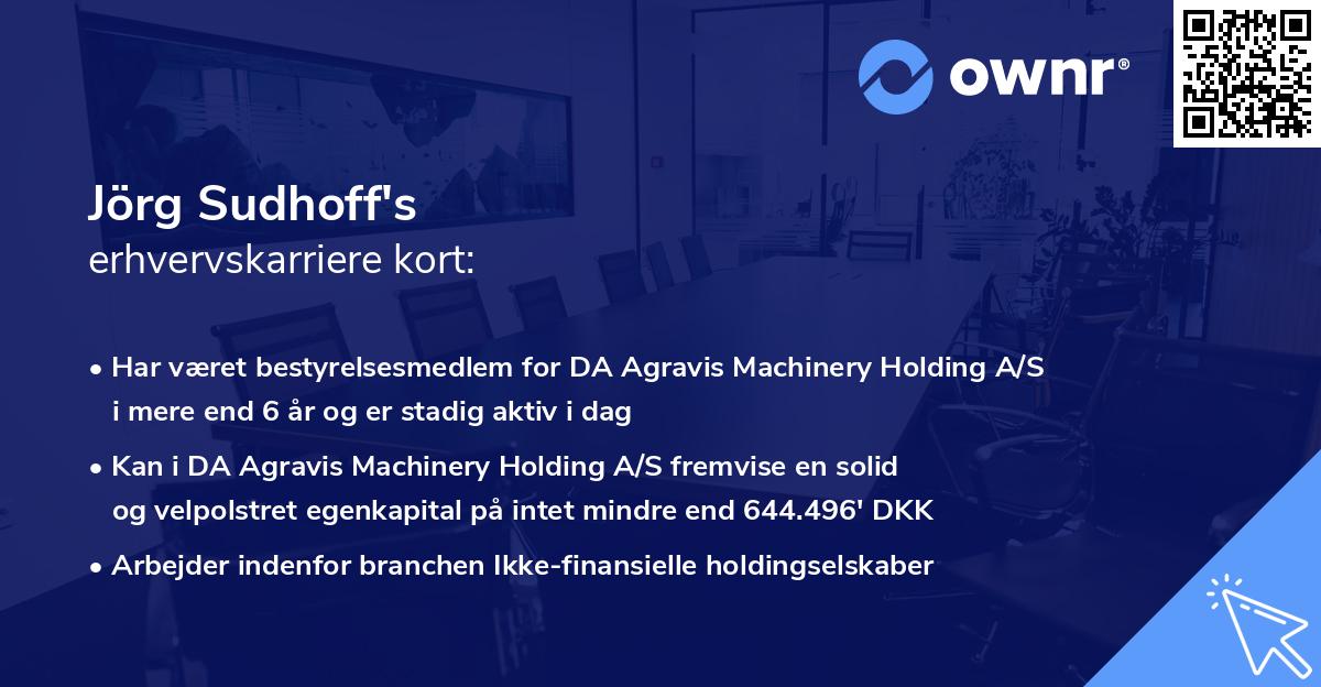 Jörg Sudhoff's erhvervskarriere kort