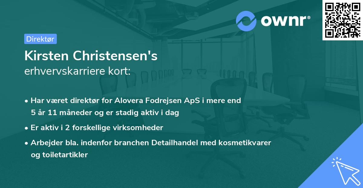 Kirsten Christensen's erhvervskarriere kort