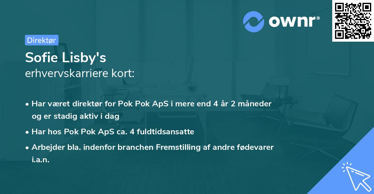 Sofie Lisby's erhvervskarriere kort