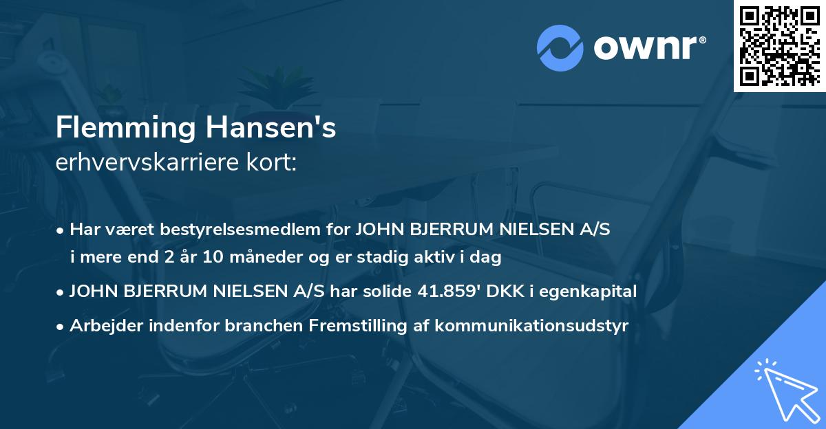 Flemming Hansen's erhvervskarriere kort