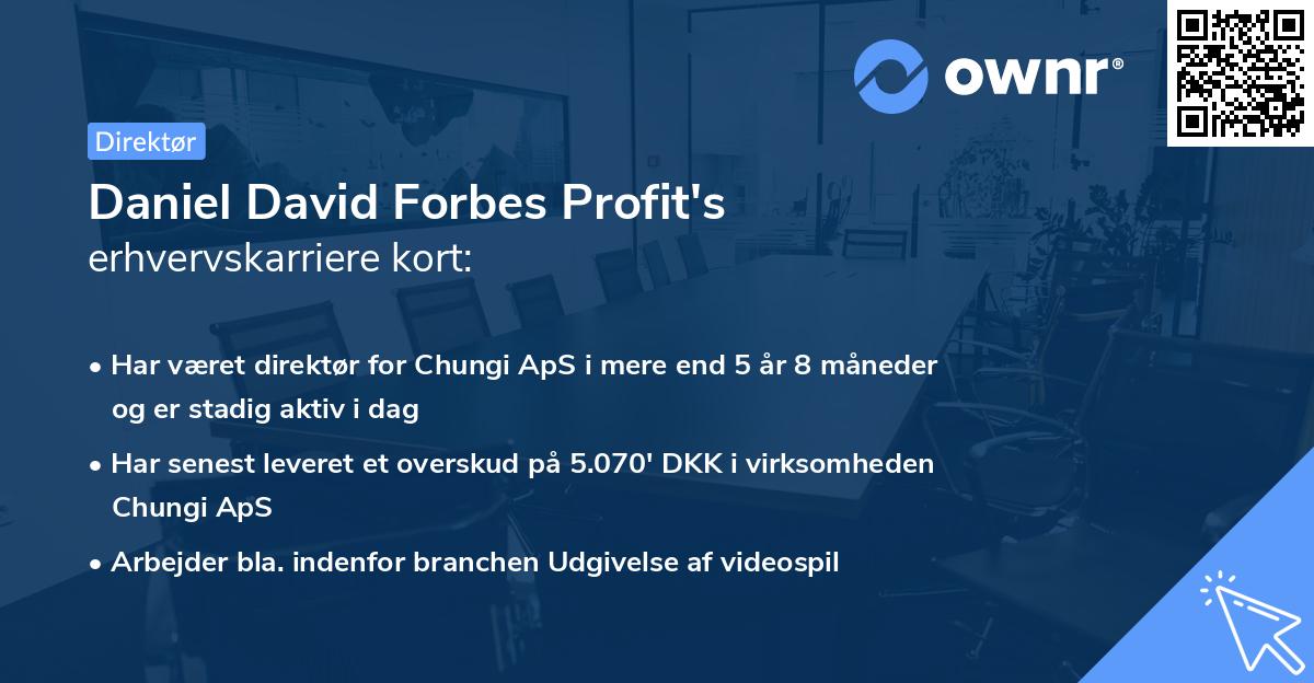 Daniel David Forbes Profit's erhvervskarriere kort