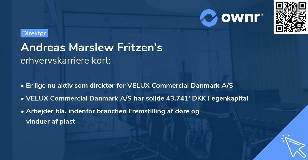 Andreas Marslew Fritzen's erhvervskarriere kort