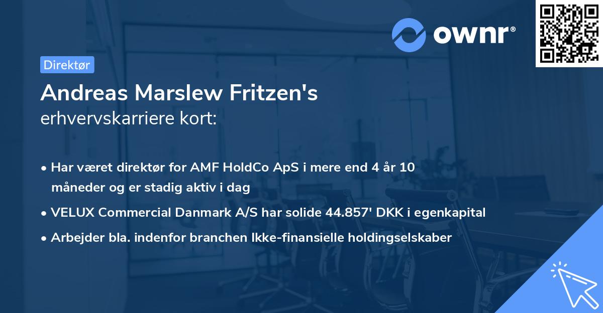 Andreas Marslew Fritzen's erhvervskarriere kort