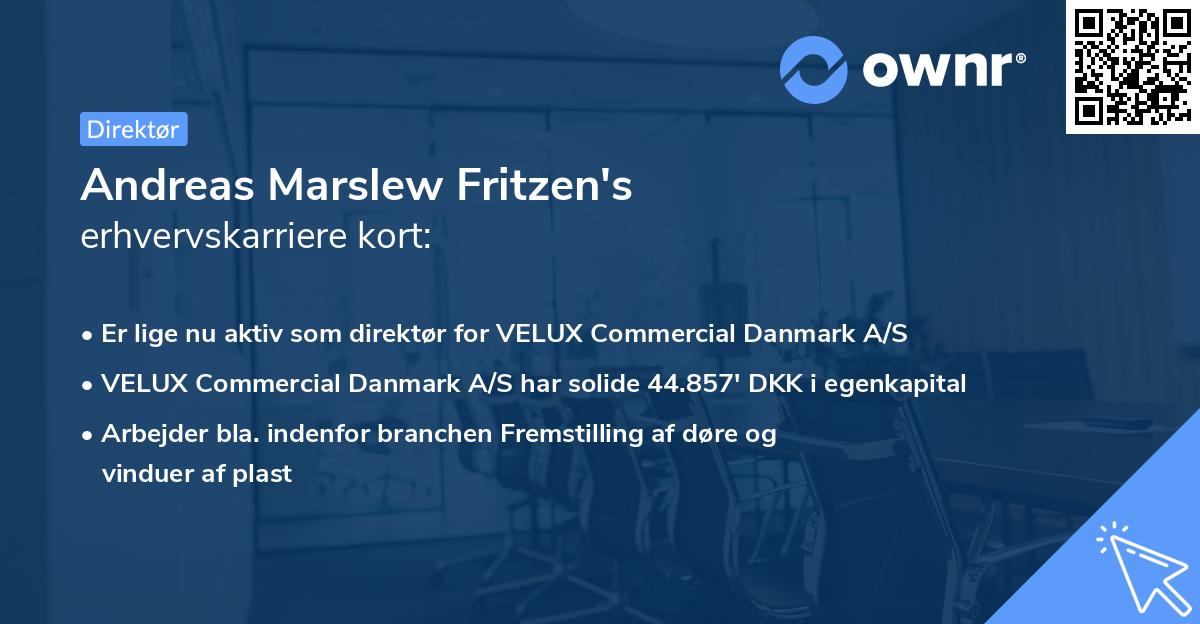 Andreas Marslew Fritzen's erhvervskarriere kort