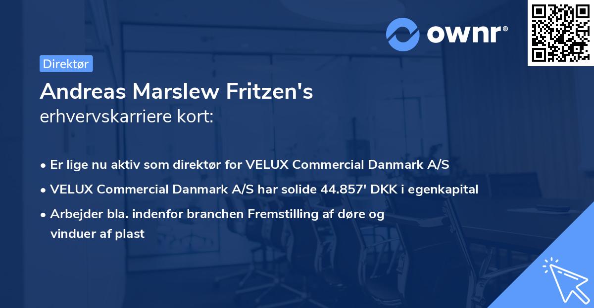 Andreas Marslew Fritzen's erhvervskarriere kort